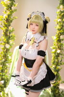 Coser 小姐姐星之迟迟索达主题性感短裙女仆装配白丝袜秀翘臀美腿诱惑Photo 109P
