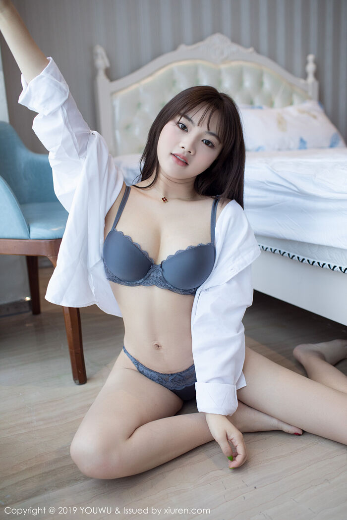 [YouWu尤物馆] Vol.161_嫩模小仓鼠私房白衬衣下erotic sensation内衣秀黑丝美腿极致诱惑Photo 64P 59th image
