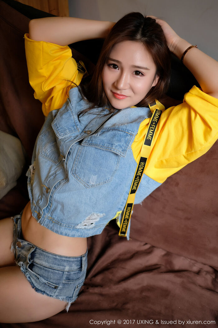 [UXING优星馆] Vol.057_ Female Sheep Sheep Suger Qing Xin Cow Clothes Hideuneven Convex Body Material Full De Xiu Beauty Milk Mazement Photo 40P 7th image