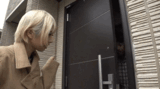 As soon as you open the front door, you will get a ... training GIF image in which Alice Oto pulls out a troubled M man
