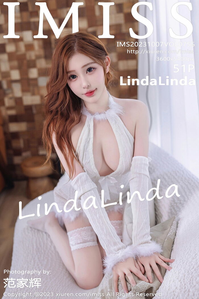 [IMISS 爱蜜社] Vol.755_ 模特LindaLinda 白开胸连衣短裙配白丝袜秀完美身Material诱惑Photo 51P 49th image