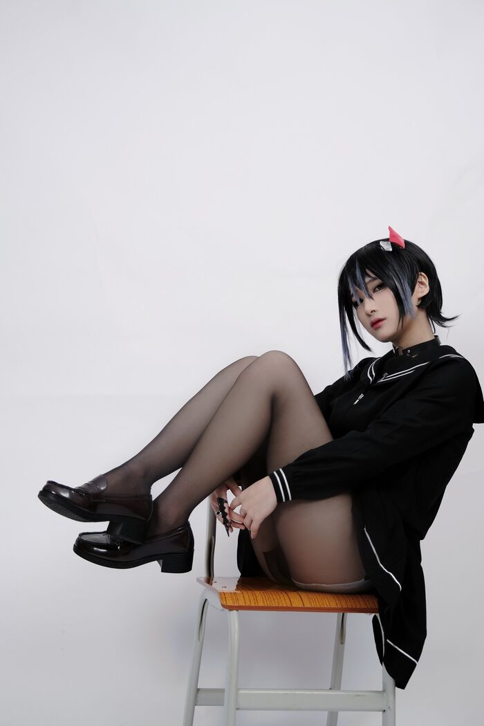 Cos 小姐姐幼爱youmeko胡滕JK 主题性感黑色JK 服配黑丝袜秀曼妙身体诱惑Photo 41P 23th image