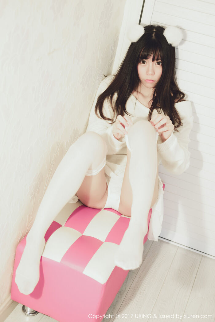 [UXING优星馆] Vol.048_ Female Mock Yo Resident Family Student Outfit + White Bud Bud Blossom Beauty Erotic Photo 32P 14th image