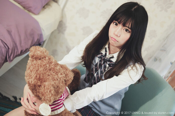 [UXING优星馆] Vol.048_ Female Mock Yo Resident Family Student Outfit + White Bud Bud Blossom Beauty Erotic Photo 32P 2th image