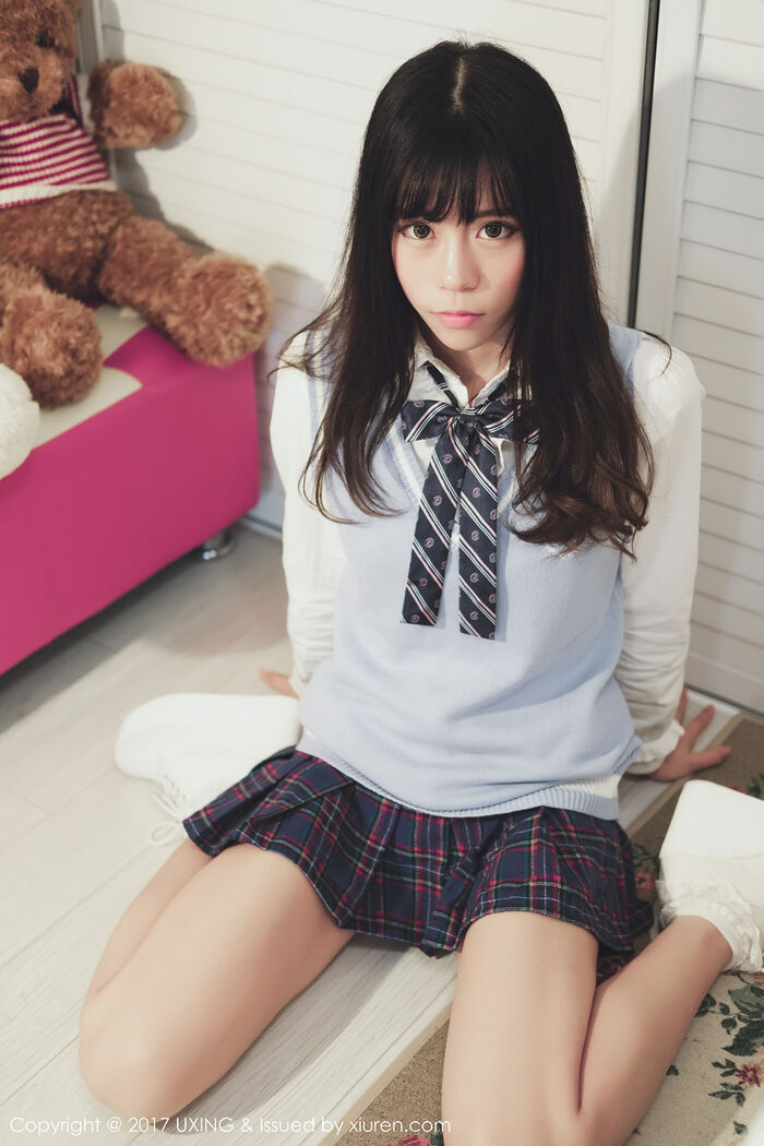 [UXING优星馆] Vol.048_ Female Mock Yo Resident Family Student Outfit + White Bud Bud Blossom Beauty Erotic Photo 32P 3th image