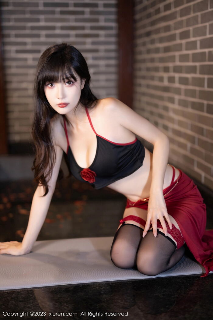 XiuRen第7529_模特林星阑私房浴室性感黑色内衣配黑丝吊袜秀曼妙身姿诱惑写真82P 17th image