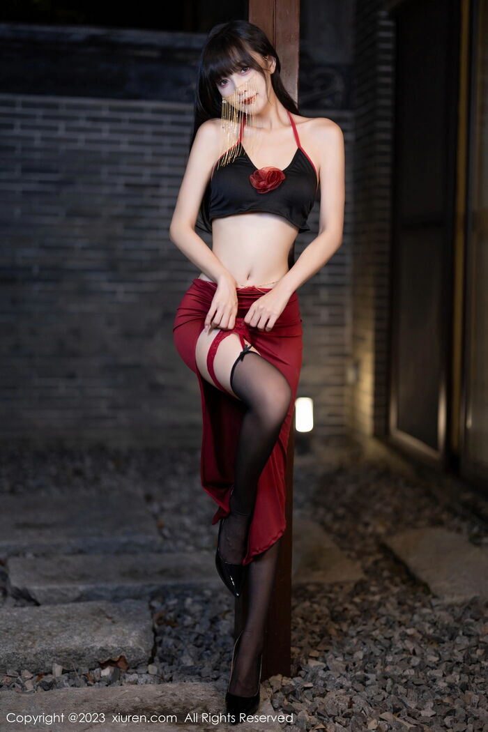 XiuRen第7529_模特林星阑私房浴室性感黑色内衣配黑丝吊袜秀曼妙身姿诱惑写真82P 6th image
