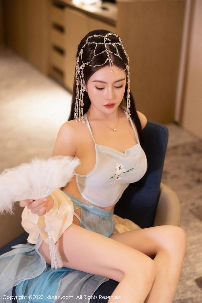 XiuRen第7514期_模特唐宁宁私房浴室性感浅色薄纱古装服饰秀丰腴身姿诱惑写真75P 13th image