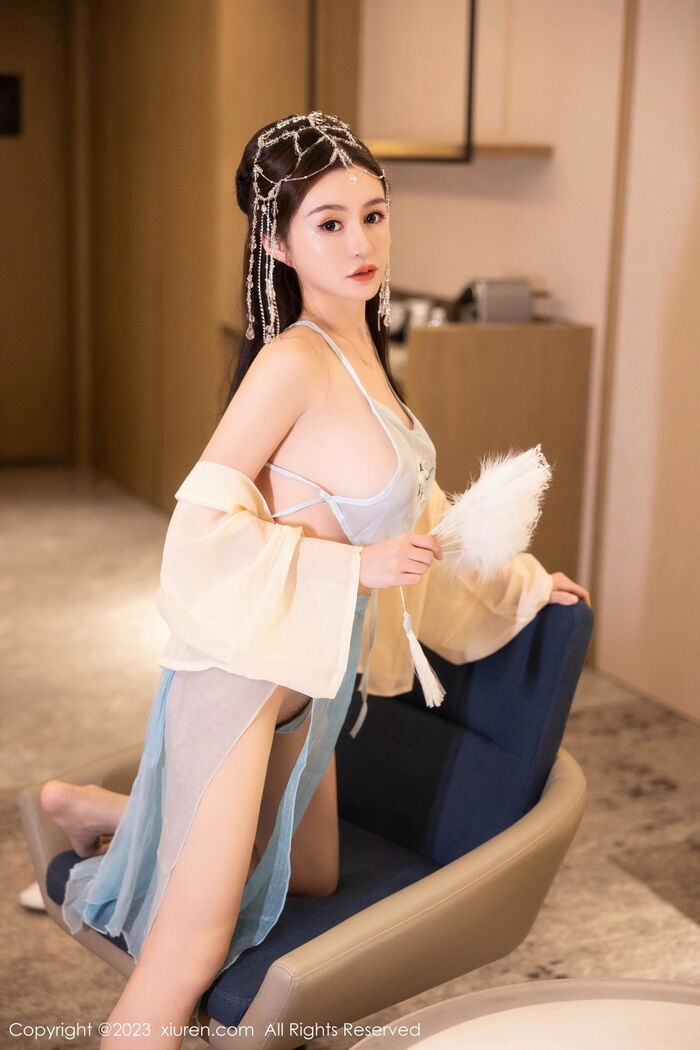 XiuRen第7514期_模特唐宁宁私房浴室性感浅色薄纱古装服饰秀丰腴身姿诱惑写真75P 19th image