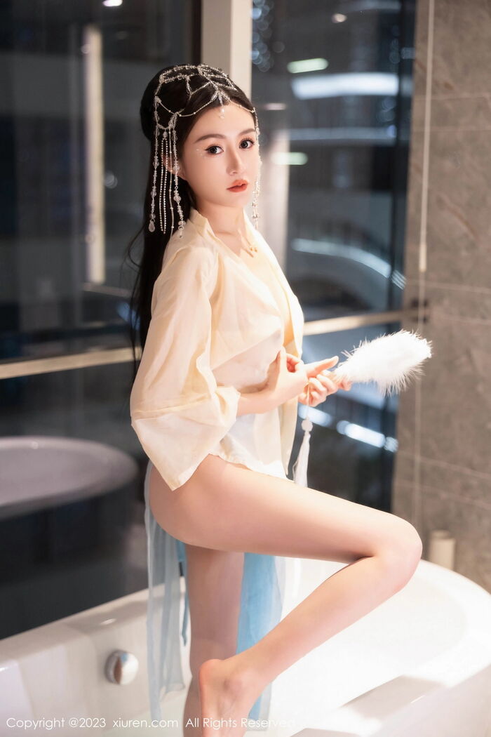 XiuRen第7514期_模特唐宁宁私房浴室性感浅色薄纱古装服饰秀丰腴身姿诱惑写真75P 62th image