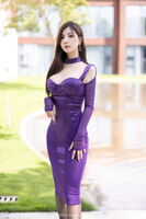 [XiaoYu画语界] Vol.1115_模特小蛮妖Yummy紫色连衣裙+黑色皮质服秀完美身材诱惑写真81P