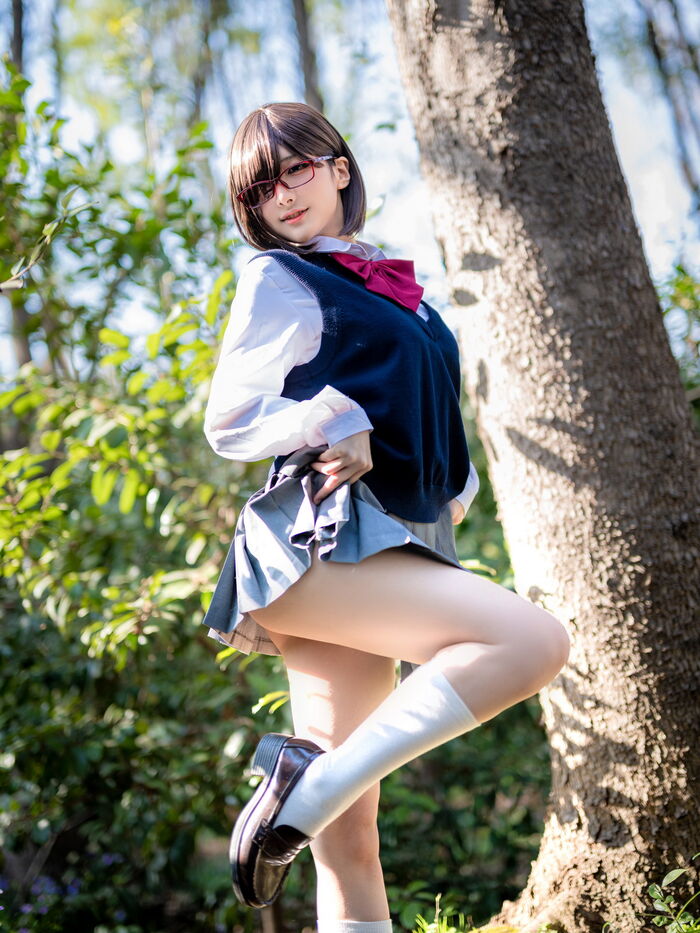 Cos小姐姐幼爱youmeko天乃莉莉纱主题户外性感JK短裙秀翘臀美腿完美诱惑写真27P 16th image