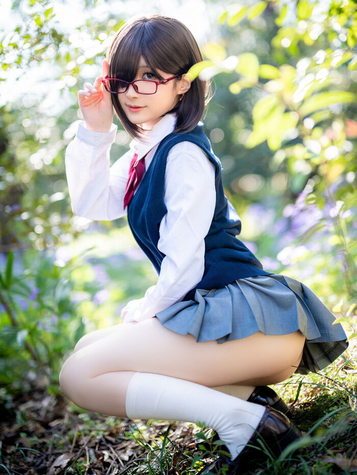 Cos小姐姐幼爱youmeko天乃莉莉纱主题户外性感JK短裙秀翘臀美腿完美诱惑写真27P 17th image