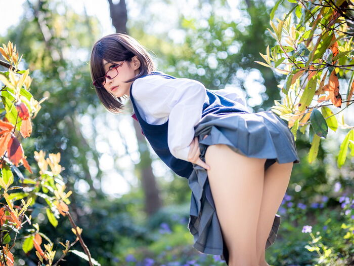 Cos小姐姐幼爱youmeko天乃莉莉纱主题户外性感JK短裙秀翘臀美腿完美诱惑写真27P 23th image