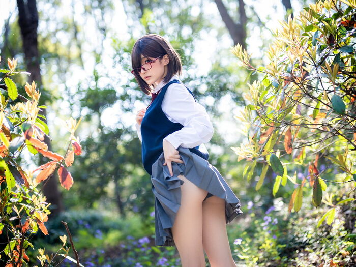 Cos小姐姐幼爱youmeko天乃莉莉纱主题户外性感JK短裙秀翘臀美腿完美诱惑写真27P 4th image