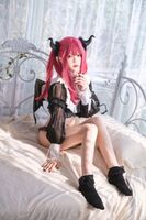 网络美女桜桃喵Kitagawa 海梦魅魔主题性感恶魔装扮黑色内衣秀完美身材诱惑写真66P