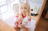 Cosplay Beauty Hina 娇小狐狸巫女主题性感白高叉连体衣配白丝袜完美诱惑写真53P