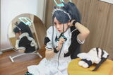 Anime blogger G44 'No Injury' Alice maid theme: sexy black-and-white maid outfit with white stockings, showing off beautiful legs, seductive 22P photoshoot