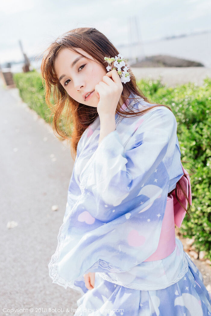 [Tukmo兔几盟] Vol.118_嫩模夏美酱户外日系百花裙配白丝袜清新迷人写真61P 10th image