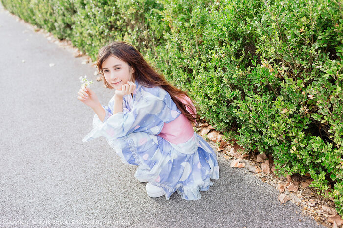 [Tukmo兔几盟] Vol.118_嫩模夏美酱户外日系百花裙配白丝袜清新迷人写真61P 11th image