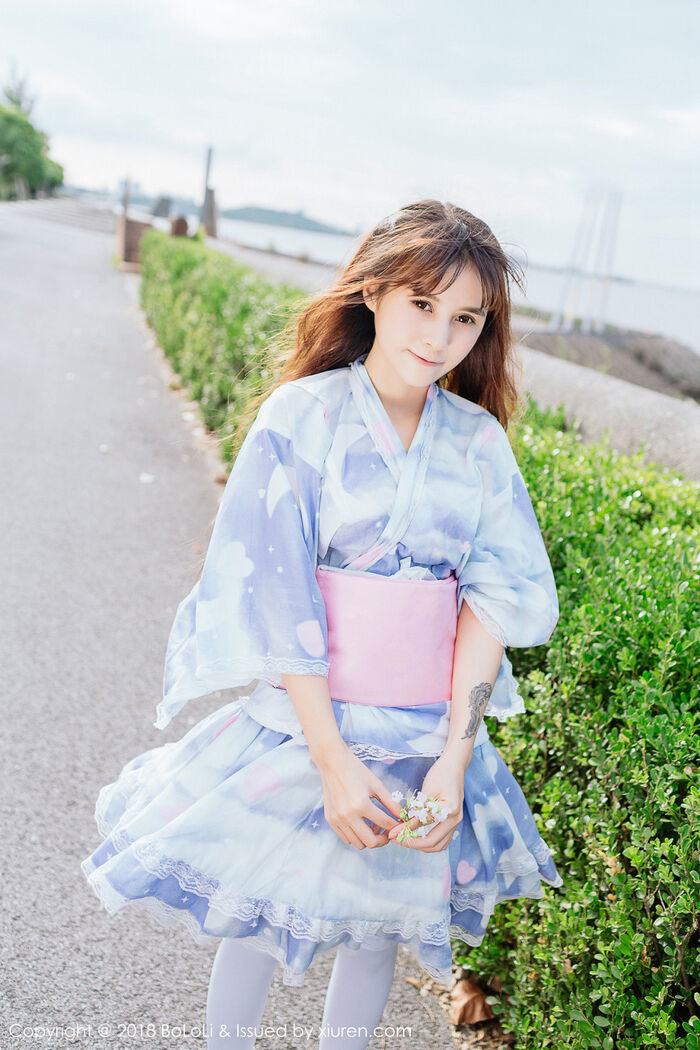 [Tukmo兔几盟] Vol.118_嫩模夏美酱户外日系百花裙配白丝袜清新迷人写真61P 12th image