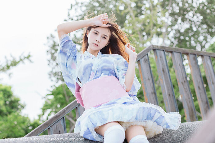 [Tukmo兔几盟] Vol.118_嫩模夏美酱户外日系百花裙配白丝袜清新迷人写真61P 16th image
