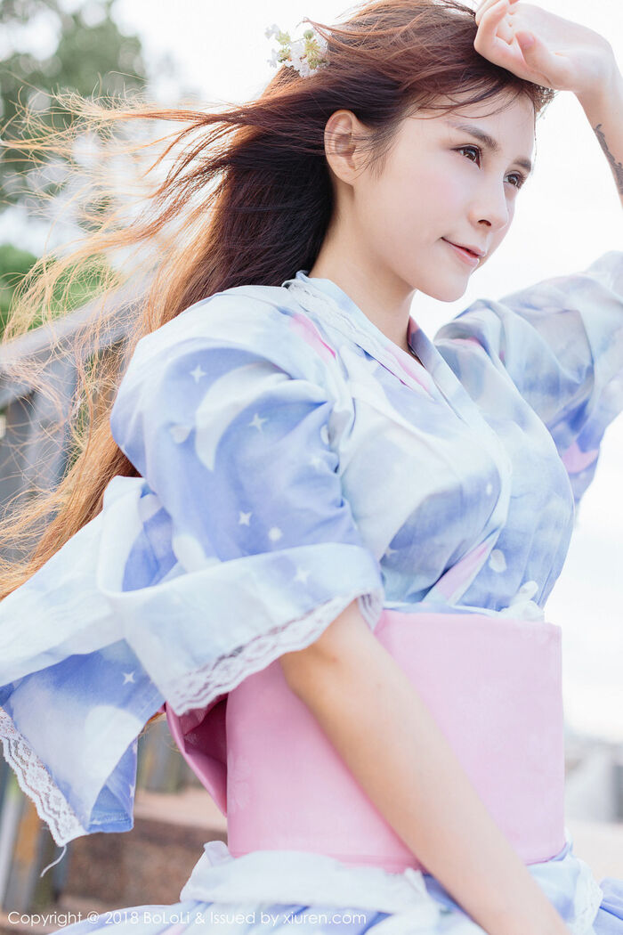 [Tukmo兔几盟] Vol.118_嫩模夏美酱户外日系百花裙配白丝袜清新迷人写真61P 17th image