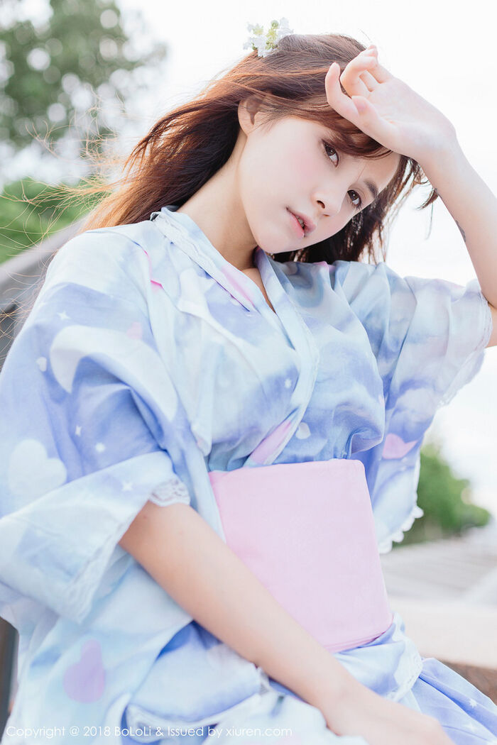 [Tukmo兔几盟] Vol.118_嫩模夏美酱户外日系百花裙配白丝袜清新迷人写真61P 18th image