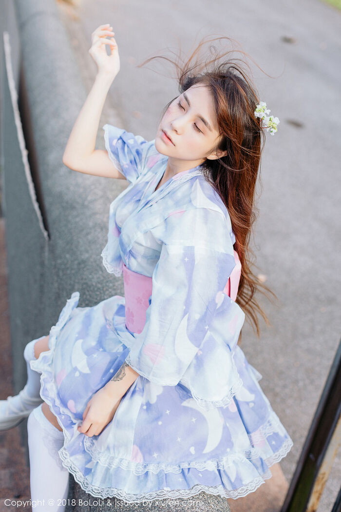 [Tukmo兔几盟] Vol.118_嫩模夏美酱户外日系百花裙配白丝袜清新迷人写真61P 19th image