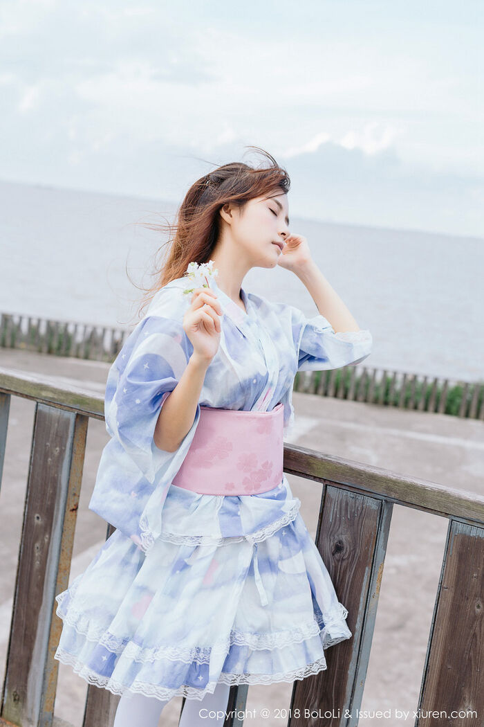 [Tukmo兔几盟] Vol.118_嫩模夏美酱户外日系百花裙配白丝袜清新迷人写真61P 2th image