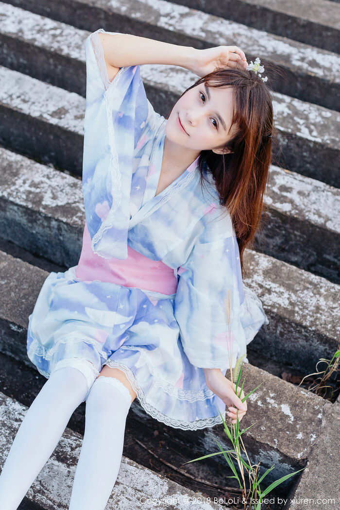 [Tukmo兔几盟] Vol.118_嫩模夏美酱户外日系百花裙配白丝袜清新迷人写真61P 29th image