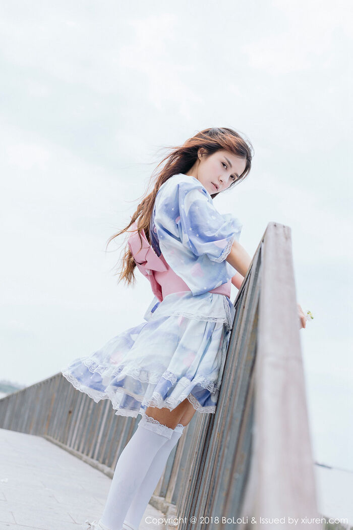 [Tukmo兔几盟] Vol.118_嫩模夏美酱户外日系百花裙配白丝袜清新迷人写真61P 3th image