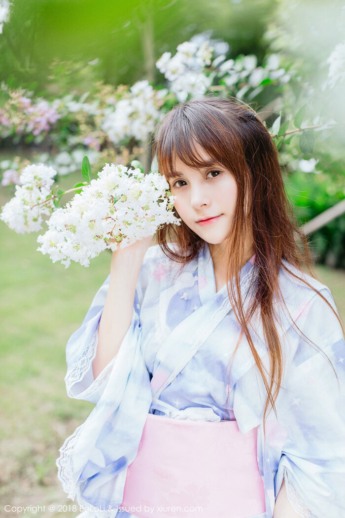 [Tukmo兔几盟] Vol.118_嫩模夏美酱户外日系百花裙配白丝袜清新迷人写真61P 34th image