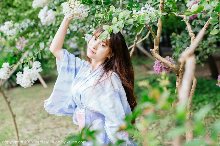 [Tukmo兔几盟] Vol.118_嫩模夏美酱户外日系百花裙配白丝袜清新迷人写真61P 38th image