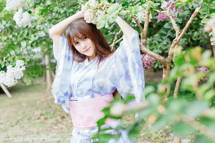 [Tukmo兔几盟] Vol.118_嫩模夏美酱户外日系百花裙配白丝袜清新迷人写真61P 39th image