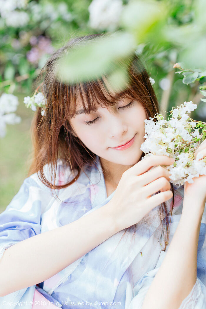 [Tukmo兔几盟] Vol.118_嫩模夏美酱户外日系百花裙配白丝袜清新迷人写真61P 41th image