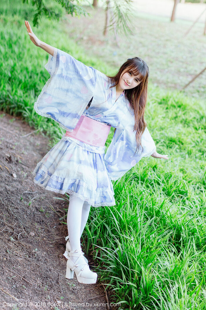 [Tukmo兔几盟] Vol.118_嫩模夏美酱户外日系百花裙配白丝袜清新迷人写真61P 44th image