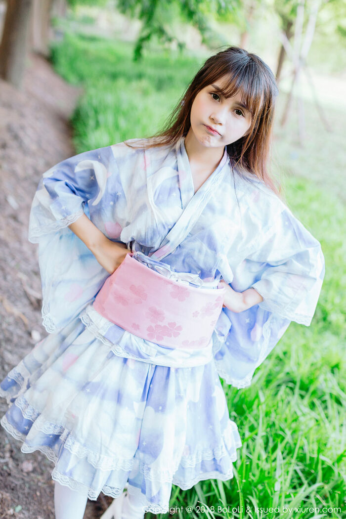 [Tukmo兔几盟] Vol.118_嫩模夏美酱户外日系百花裙配白丝袜清新迷人写真61P 45th image