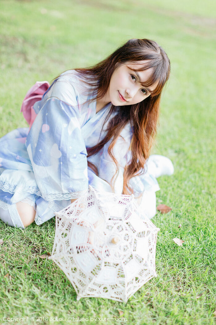 [Tukmo兔几盟] Vol.118_嫩模夏美酱户外日系百花裙配白丝袜清新迷人写真61P 52th image