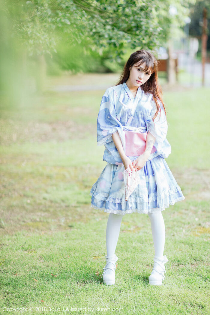 [Tukmo兔几盟] Vol.118_嫩模夏美酱户外日系百花裙配白丝袜清新迷人写真61P 53th image