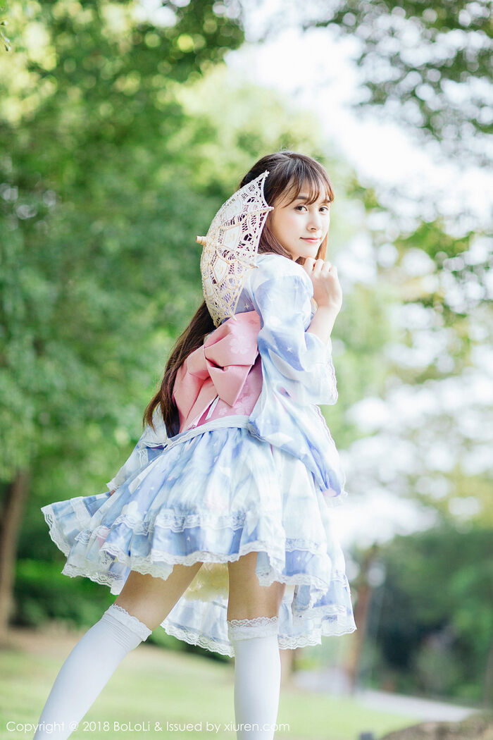 [Tukmo兔几盟] Vol.118_嫩模夏美酱户外日系百花裙配白丝袜清新迷人写真61P 54th image