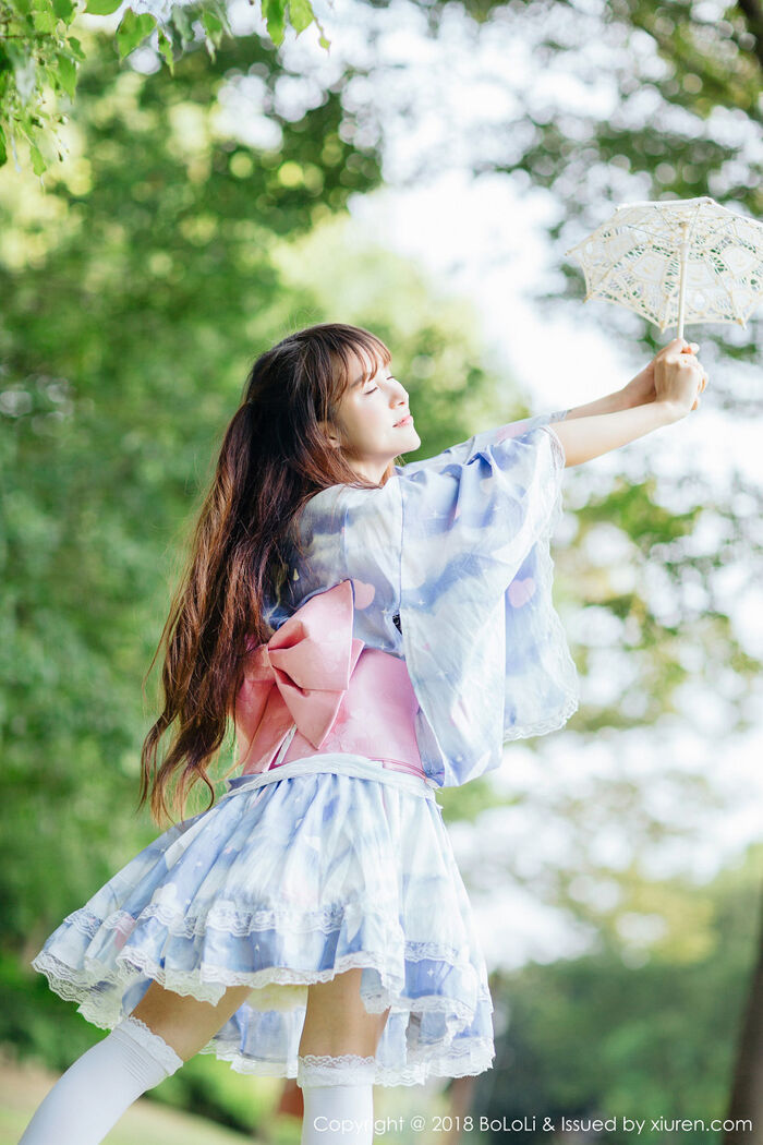 [Tukmo兔几盟] Vol.118_嫩模夏美酱户外日系百花裙配白丝袜清新迷人写真61P 55th image