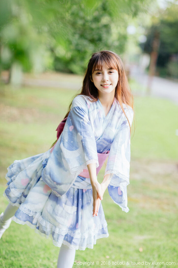 [Tukmo兔几盟] Vol.118_嫩模夏美酱户外日系百花裙配白丝袜清新迷人写真61P 56th image