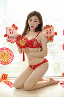 [Candy Influencer Gallery] Vol.070_ young model cute herbal baby New Year blessings sexy red lingerie showing perfect body temptation 42P