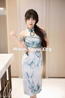 XiuRen第7605期_模特林星阑性感白带图案旗袍露性感内衣秀曼妙身姿诱惑写真90P