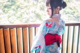 Coser美女雨波_HaneAme温泉主题脱日系和服露性感花色内衣秀丰满身材诱惑写真100P