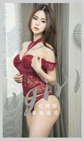 [Ugirls Love Beauties] No.2709_ model Ren Tingting's sexy red bodysuit + gray lace lingerie shows off her perfect figure, tempting 35 photos
