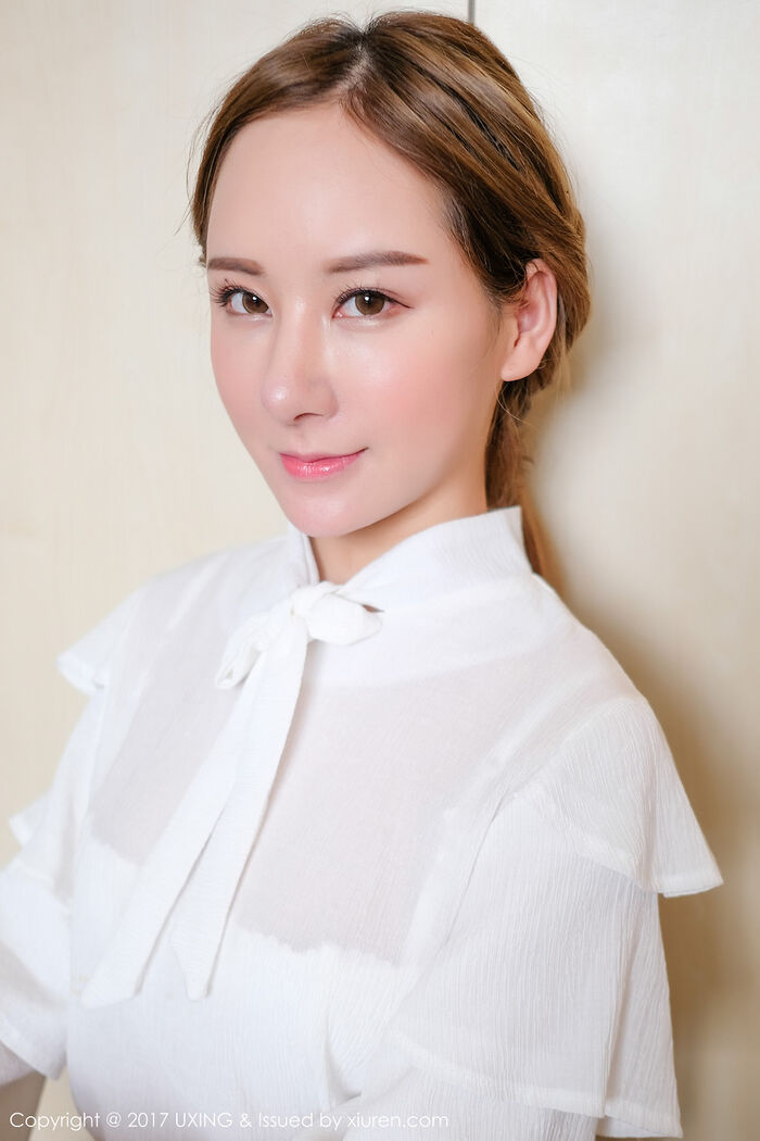 [UXING优星馆]Vol.047_新人妹子高SIR白色蕾丝情趣内衣秀完美身材娇羞迷人写真47P 14th image