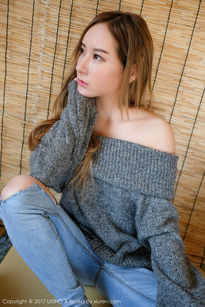 [UXING优星馆]Vol.047_新人妹子高SIR白色蕾丝情趣内衣秀完美身材娇羞迷人写真47P 8th image