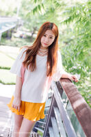 [Tukmo Rabbit Alliance] Vol.109_ pure young model Dong Chengli at the amusement park, a white short-sleeve shirt paired with a yellow short skirt, fresh and charming 40P